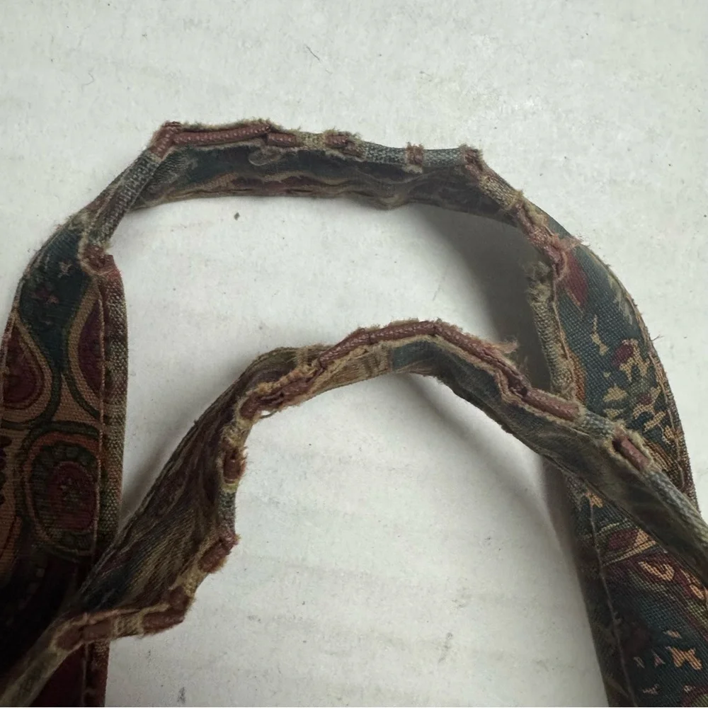 Vintage MET The Metropolitan Museum of Art Polished Cotton Paisley Tote Flawed - Picture 10 of 11